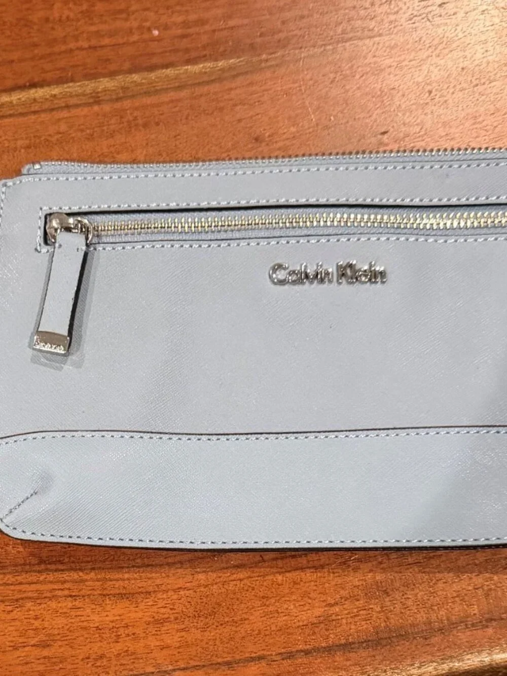 Calvin Klein NWT Light Blue Leather Wristlet